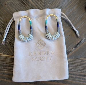 EUC Kendra Scott Masie Earrings Blue Teal Indigo